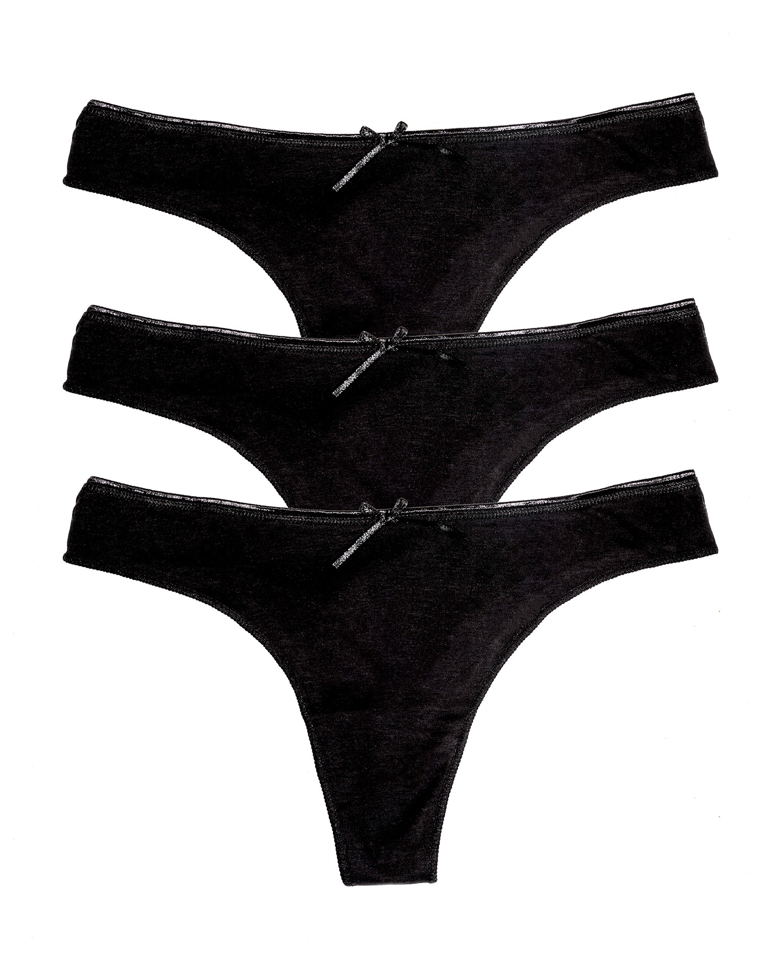 The Thong Pack of 3 - Modal, Black